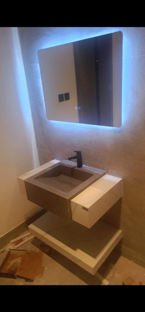 تركيب سباكة مغتسل بدورين